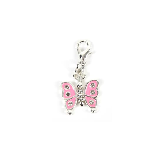 Pink &#x26; Silver Butterfly Charm by Bead Landing&#x2122;